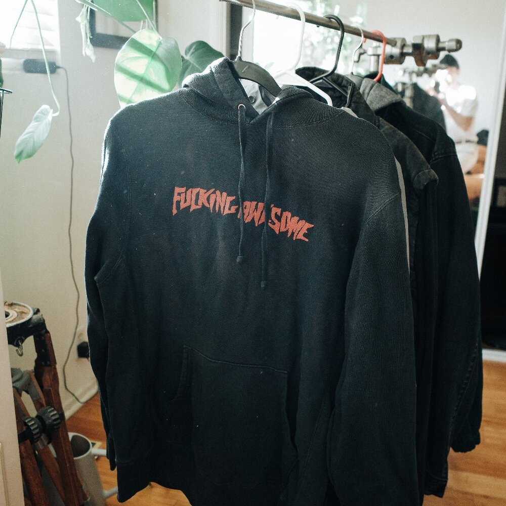 FA (Fucking Awesome) Black hoodie broken-in